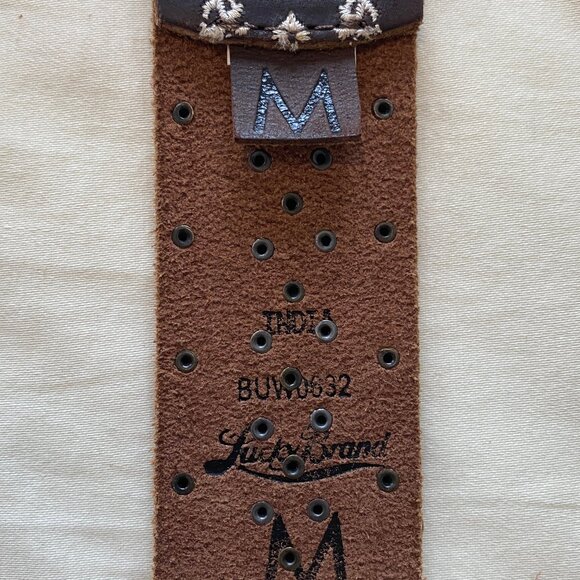 Lucky Brand New Without Tags Tan Beaded Belt M 😍 - Picture 7 of 10
